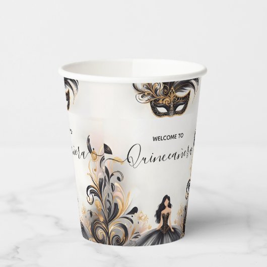 プロムファンシーマスクおもしろい仮装ボールキンセアニェラ 紙コップ (左)