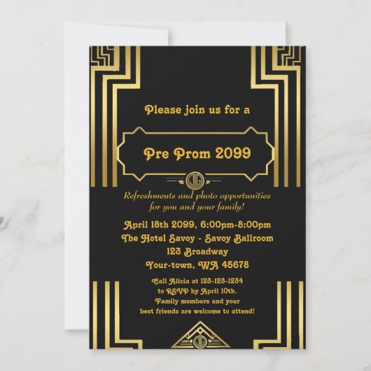 プロム前の招待，プロム前，キンセアニェラ,16回 招待状 (正面)