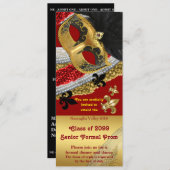 プロム招待状チケットスタイル，プロム，マスカレード 招待状 (正面/裏面)