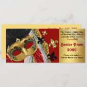 プロム招待状チケットスタイル，マスカレード，シック，トレンド 招待状 (正面/裏面)