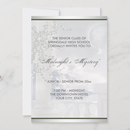 プロム招待状ムーンライトミステリープロム招待状 招待状 (裏面)