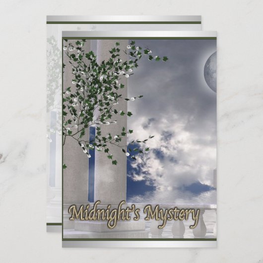 プロム招待状ムーンライトミステリープロム招待状 招待状 (正面/裏面)