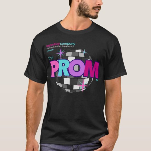 プロム ブラック ユニセックス Tシャツ  (正面)