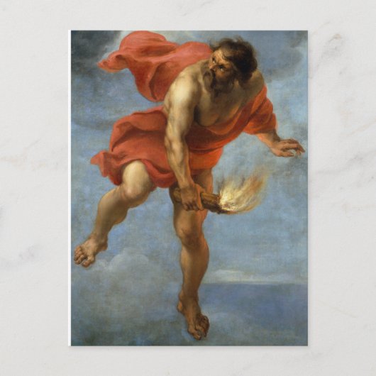 プロメテウスが火を運ぶ ポストカード (正面)