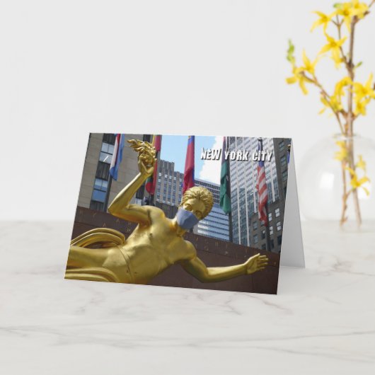 プロメテウス顔マスクを着用 – NYCカード カード (黄色い花)