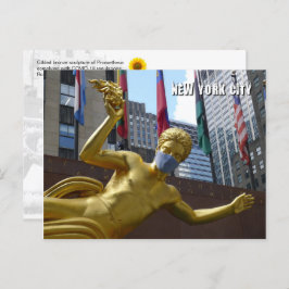 プロメテウス顔マスク着用 – NYCはがき ポストカード