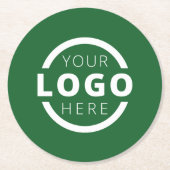 プロモカスタムネーションビジネスロゴのブランド緑 ラウンドペーパーコースター (正面)