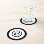 プロモカスタムネーションビジネスロゴブランドブラック ラウンドペーパーコースター (インサイチュ)