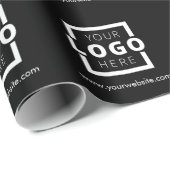 プロモカスタムネーションビジネスロゴブランドブラック ラッピングペーパー (ロールコーナー)