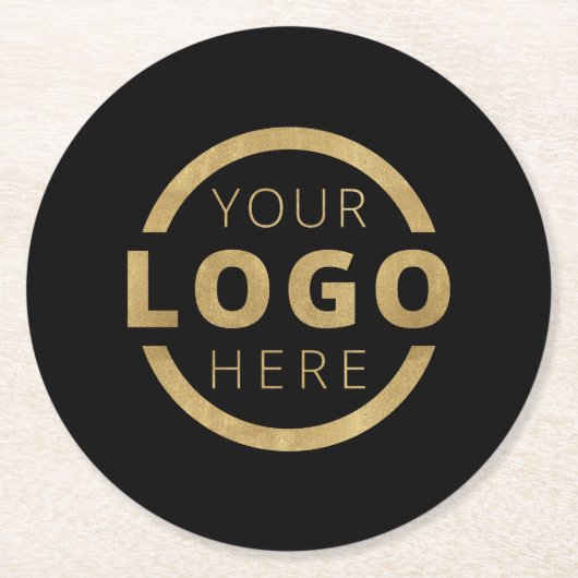 プロモカスタムネーションビジネスロゴブランド ラウンドペーパーコースター (正面)