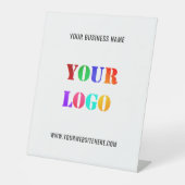 プロモカスタムノビジネスのロゴパーソナライズされた 台座サイン (正面)