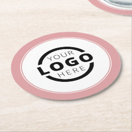 プロモカスタムノビジネスロゴブランドピンク ラウンドペーパーコースター