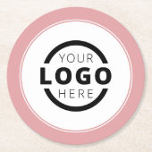 プロモカスタムノビジネスロゴブランドピンク ラウンドペーパーコースター (正面)