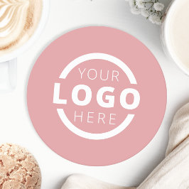 プロモカスタムノビジネスロゴブランドピンク ラウンドペーパーコースター