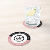 プロモカスタムノビジネスロゴブランドピンク ラウンドペーパーコースター (インサイチュ)