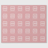 プロモカスタムノビジネスロゴブランドピンク ラッピングペーパー (フラット)