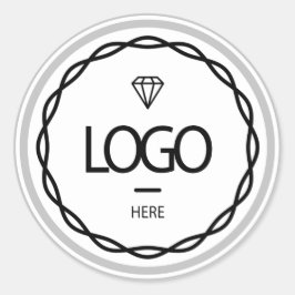 プロモカスタムーションのロゴグレーフレーム美容 ラウンドシール