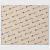 プロモカスタムーションのロゴブランドのピンク ラッピングペーパー (フラット)