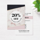 プロモコードピンクブラックカラーブロック割引カード (デスク)