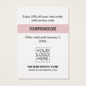 プロモコード熱帯海軍ブルーピンク割引カード (裏面)