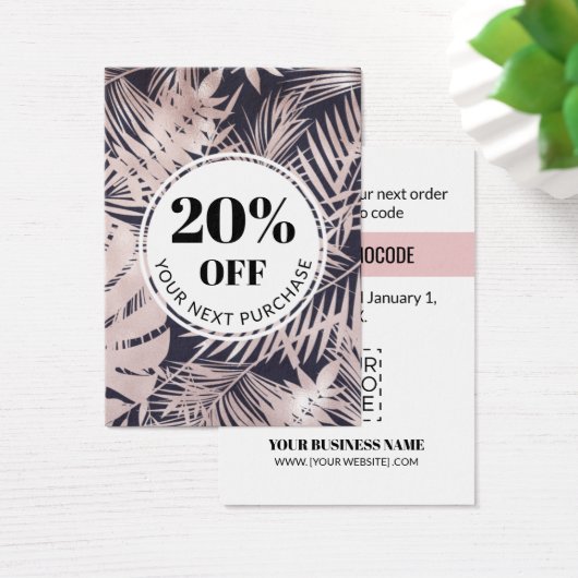 プロモコード熱帯海軍ブルーピンク割引カード (デスク)