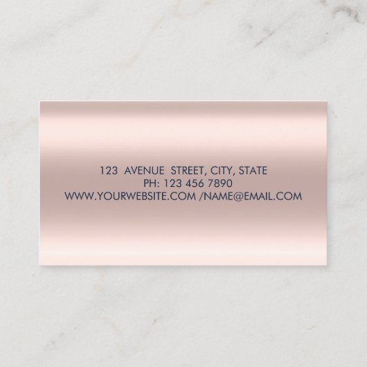 プロモダンの星、ブラシストローク、ネイビーブルー 名刺 (裏面)