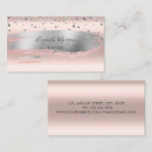 プロモダンシルバー紙吹雪、ブラシストローク 名刺 (正面/裏面)