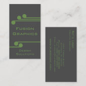 プロモダン名刺、グレーとグリーン 名刺 (正面/裏面)