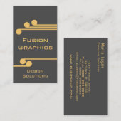 プロモダン名刺、グレーとライトオレンジ 名刺 (正面/裏面)