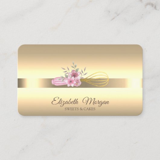 プロモダン金ゴールドウィスクの花 名刺 (正面)