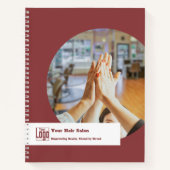 プロモチームイメージ美容師ブルゴーニュホワイト ノートブック (正面)