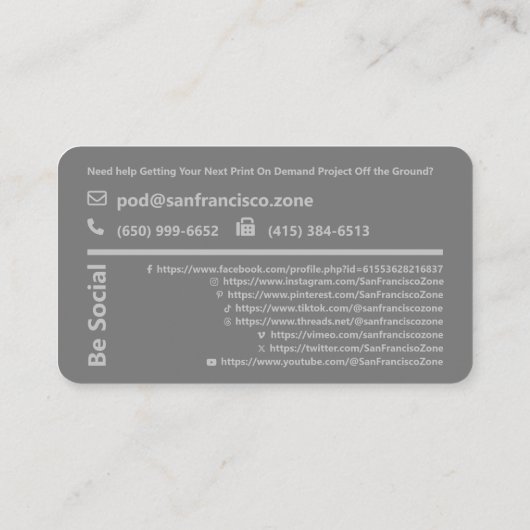 プロモパーソナライズされたーションQRコードソーシャルメディア 名刺 (裏面)