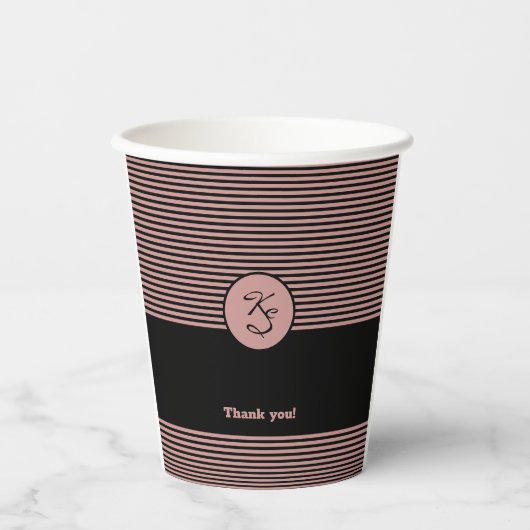 プロモピンク&ブラックヘアスタイリスト 紙コップ (正面)