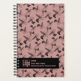 プロモヘアスタイリストツールパターンピンクブラック プランナー手帳