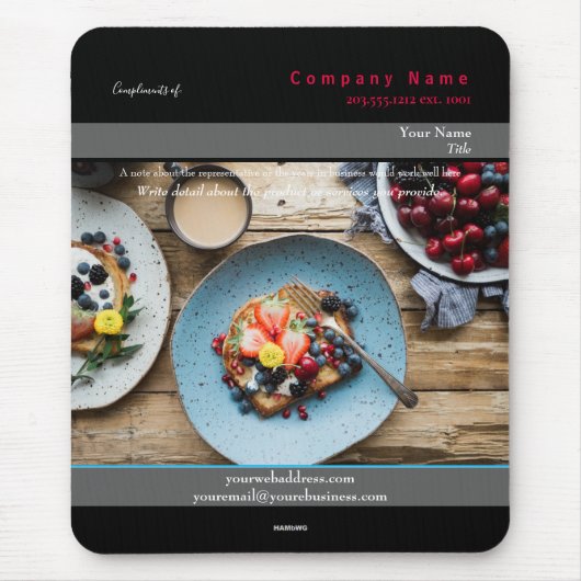 プロモマウスパッドベッド&ブレックファーストテーマ- HAMbyWG マウスパッド (正面)