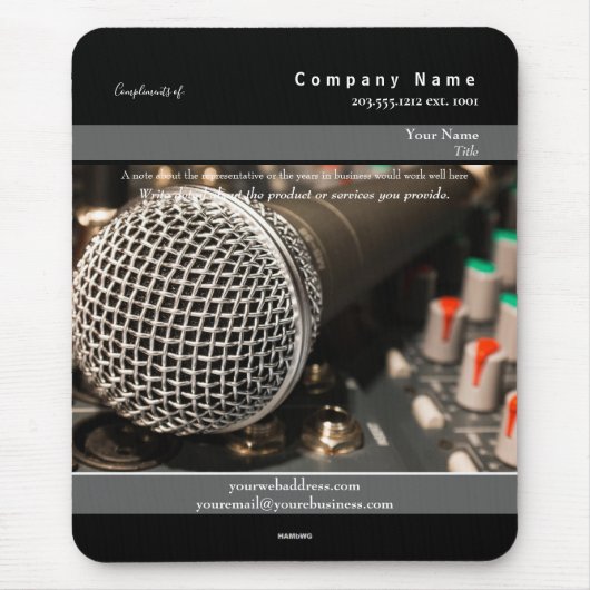 プロモマウスパッド録音スタジオ – HAMbyWG マウスパッド (正面)