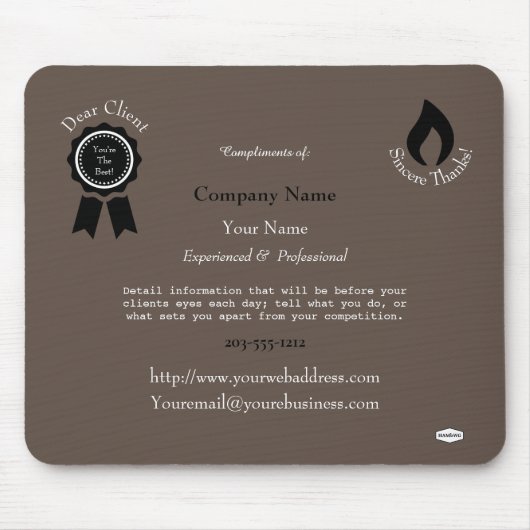 プロモマウスパッド – HAMbyWG マウスパッド (正面)