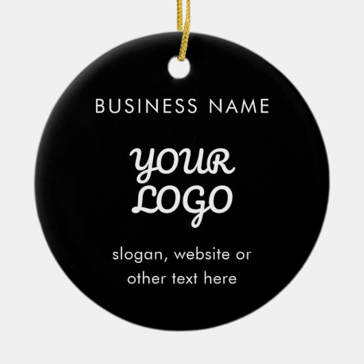 プロモモダンノロゴと文字 |編集可能な色 セラミックオーナメント (正面)