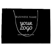 プロモモダンノロゴと文字 |編集可能な色 ラージペーパーバッグ (裏面)