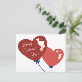 プロモレッドバルーンハートハッピーバレンタインデーカード シーズンポストカード (スタンド正面)