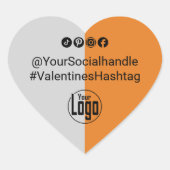 プロモロゴConnect & Valentine後を追のハッシュタグ ハートシール (正面)