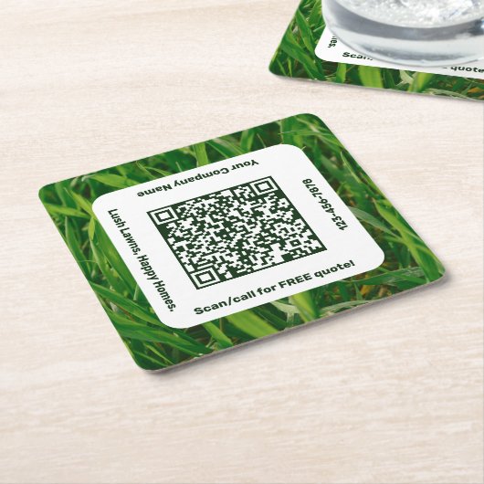 プロモローンサー気にビスグリーン スクエアペーパーコースター (アングル)