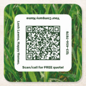 プロモローンサー気にビスグリーン スクエアペーパーコースター (正面)