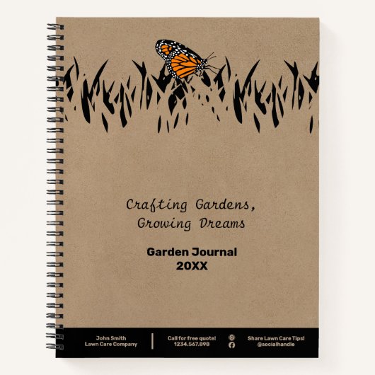 プロモローンシルエットバタフライガーデン ノートブック (正面)