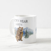 プロモーショパーソナライズされたンマウンテンキャビンロッジベア コーヒーマグカップ (正面左)