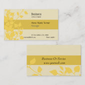 プロモーショモダンン用マスタードイエローフローラルパターン 名刺 (正面/裏面)