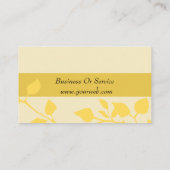 プロモーショモダンン用マスタードイエローフローラルパターン 名刺 (裏面)