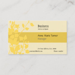 プロモーショモダンン用マスタードイエローフローラルパターン 名刺
