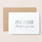 プロモーションおめでとうシルバーグレイ考えユー 箔カード (封筒付き正面)