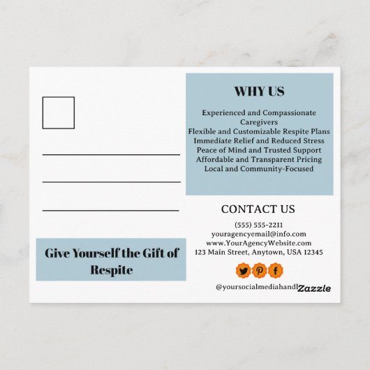 プロモーションまたはマーケティングホーム気にサービス ポストカード (裏面)